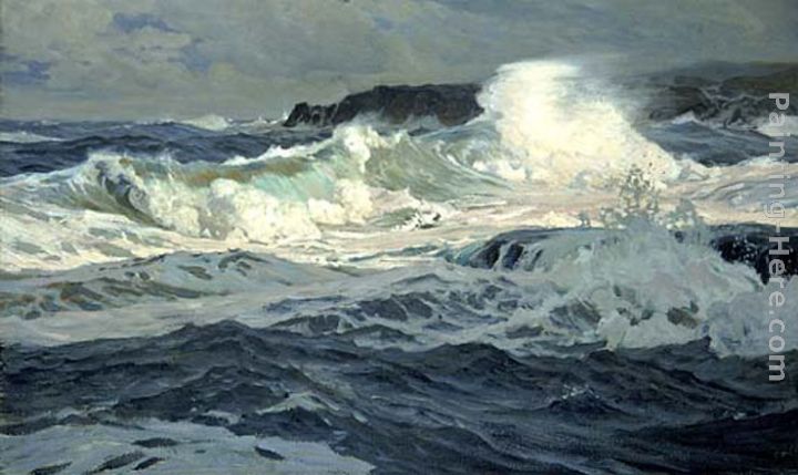 Southwesterly Gale, St. Ives painting - Frederick Judd Waugh Southwesterly Gale, St. Ives art painting